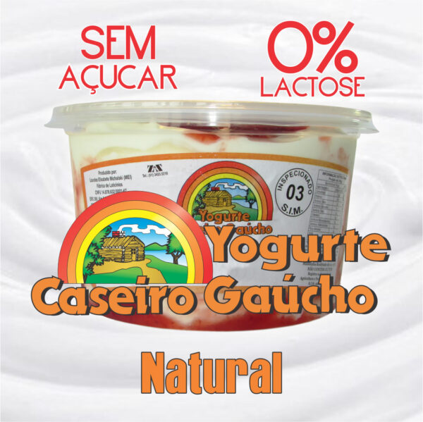 Pote 500gr Iogurte Natural- Sem Açúcar e 0% Lactose